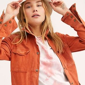 Free People Kimberly Suede Shirt Jacket